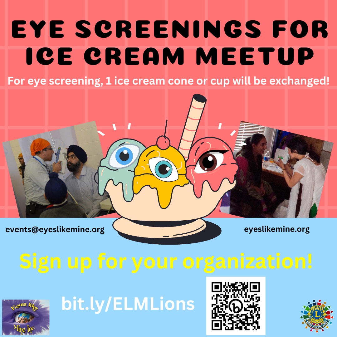 Eye Screenings for ice Cream Meetup